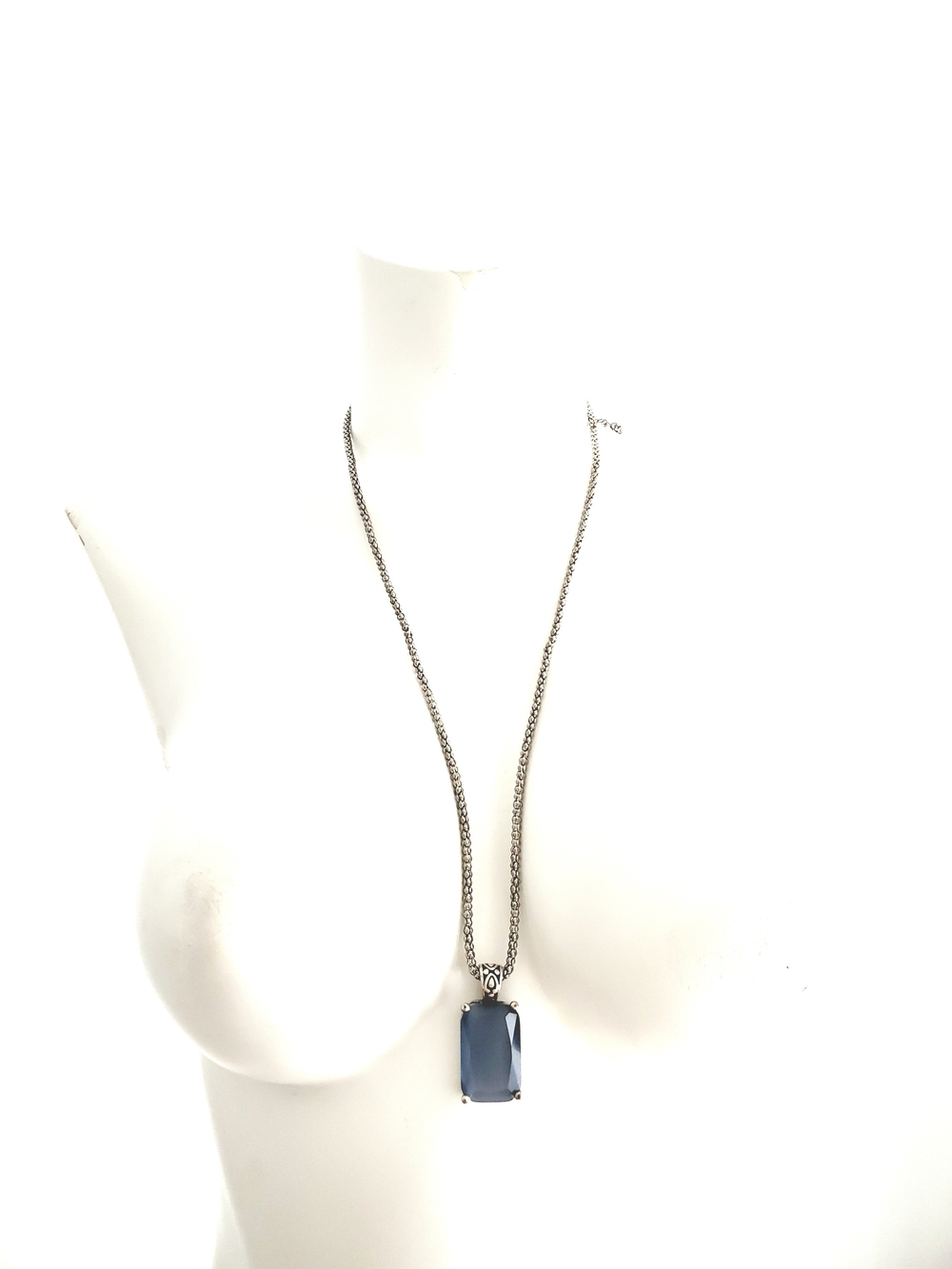 Silver Blue Pendant Necklace - Picture 3 of 3